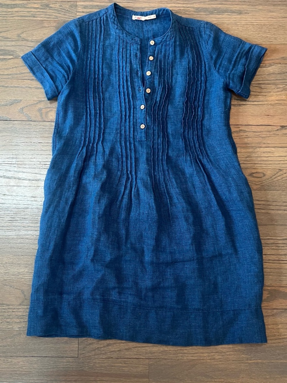 Faherty Gemina Dress 100% Linen Indigo Blue XXS Coastal Classic Preppy Airy - Picture 2 of 8